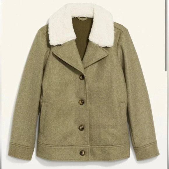 Old‎ Navy Soft-Brushed Sherpa-Trim Jacket - Picture 2 of 11